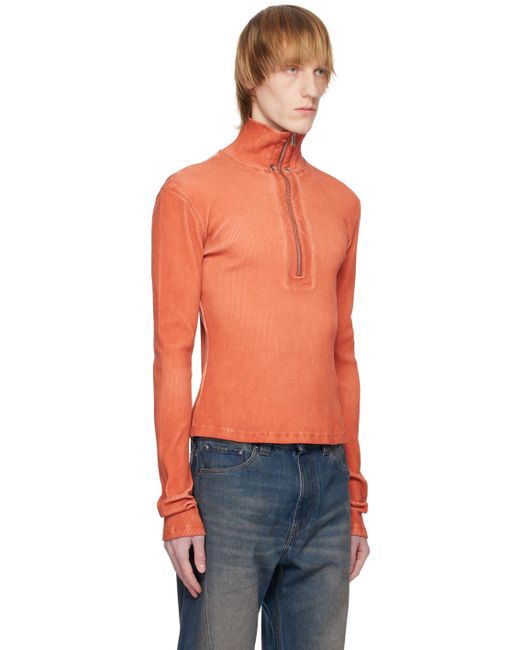 M I S B H V Orange Half-zip Sweater for men