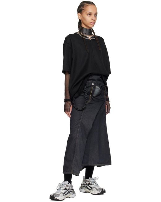 Junya Watanabe Black Indigo Levi's Edition Denim Midi Skirt