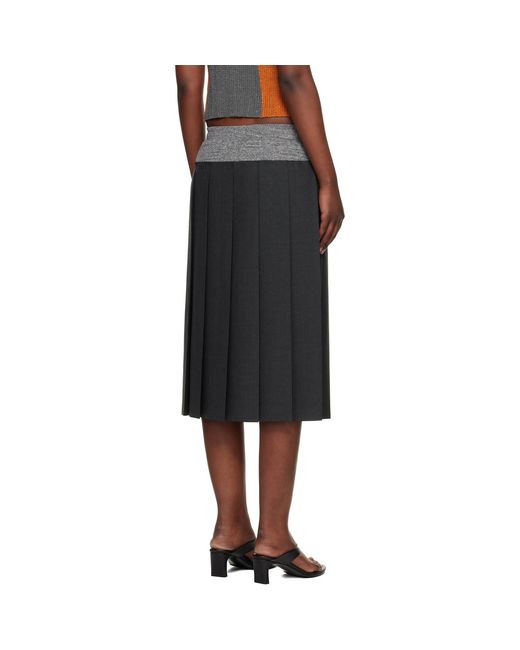 Undercover Black Up1F1603-2 Midi Skirt
