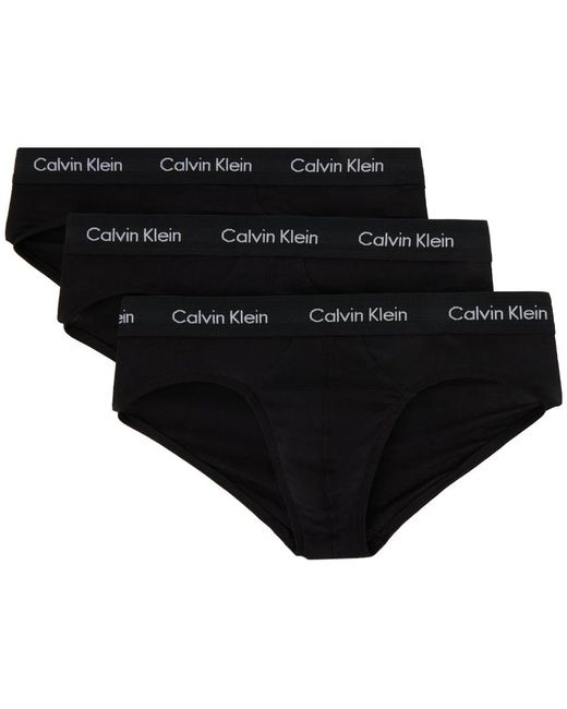 Calvin Klein Black Three-pack Hip Briefs for men