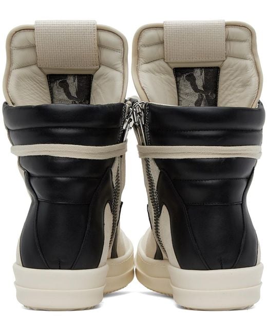 Rick Owens White Geobaskets High-top Suede Sneakers for men
