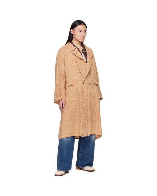 R13 Blue Oversized Hooded Coat for men
