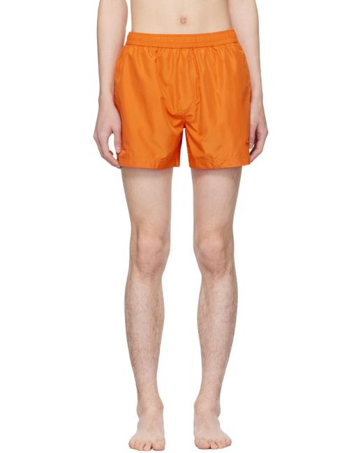 Zegna Orange Drawstring Swim Shorts for men