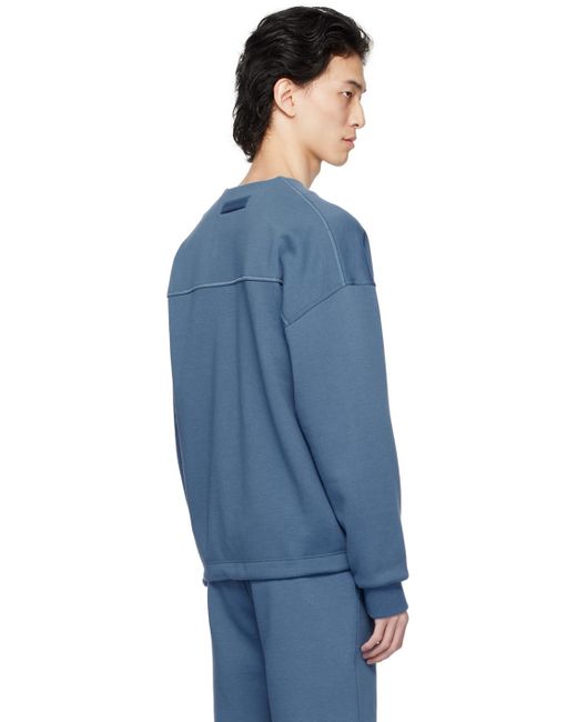 Zegna Blue Placket Sweatshirt for men