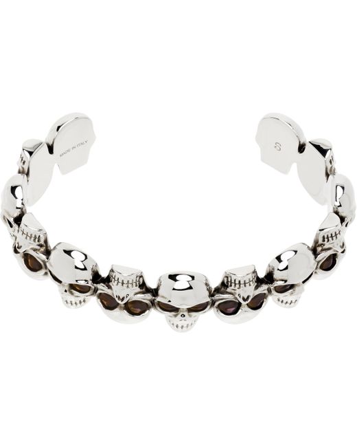 Bracelet Manchette À Crânes Alexander McQueen pour homme en coloris Black