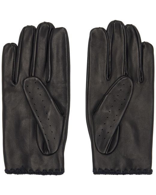 Ernest W. Baker Black Driving Gloves for men