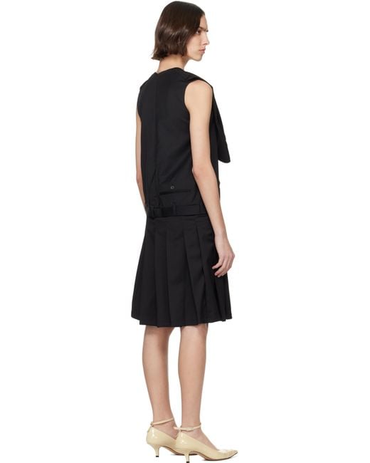 HODAKOVA Upside Down Pleated ミディアムワンピース Black