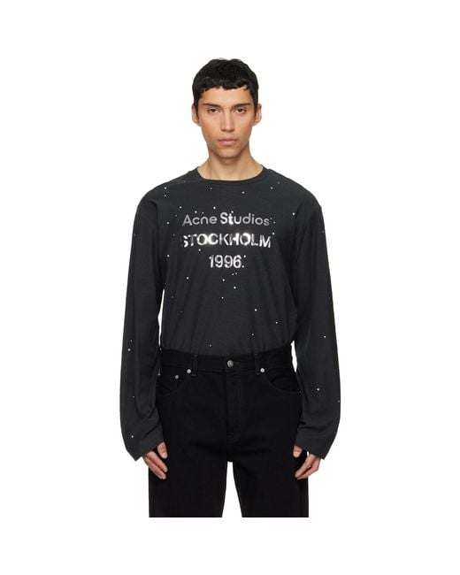 Acne Black Logo T-Shirt for men