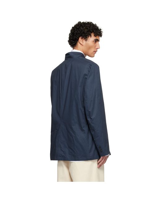 Hed Mayner Blue Cotton Blazer for men