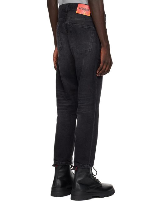 HUGO Black Faded Jeans for men