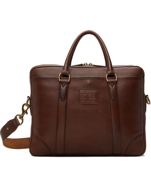 Polo Ralph Lauren Brown Heritage Leather Briefcase for men