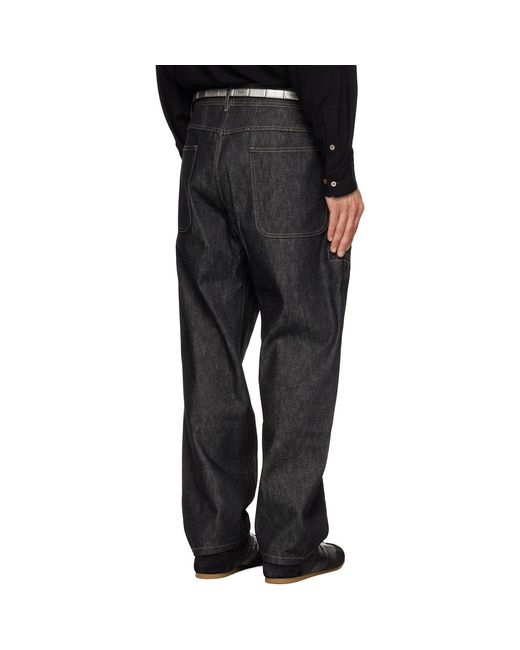 Lemaire Black Twisted Workwear Jeans for men