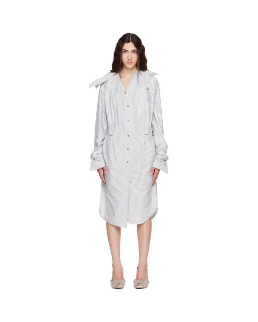 Vivienne Westwood Gray Drunken Shirt Midi Dress