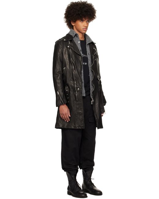 Yohji Yamamoto Backlash Furniture Riders Leather Jacket in Black