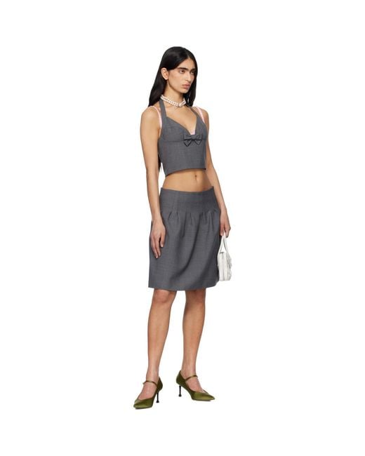 ShuShu/Tong Black Halter Bow Tie Cami Top