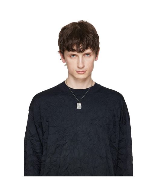 Yohji Yamamoto Metallic Devil Plate Pendant Necklace for men