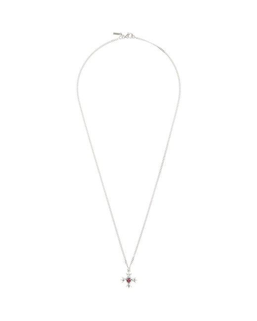 Emanuele Bicocchi Metallic Crest & Crystal Necklace for men