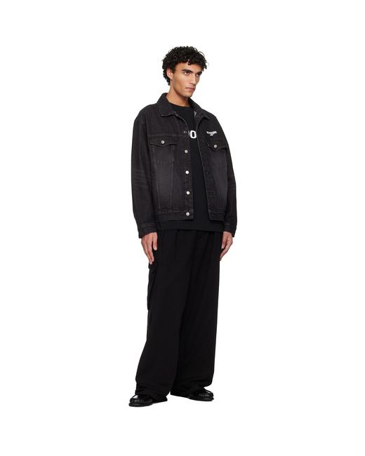 we11done Black '1506' Denim Trucker Jacket for men