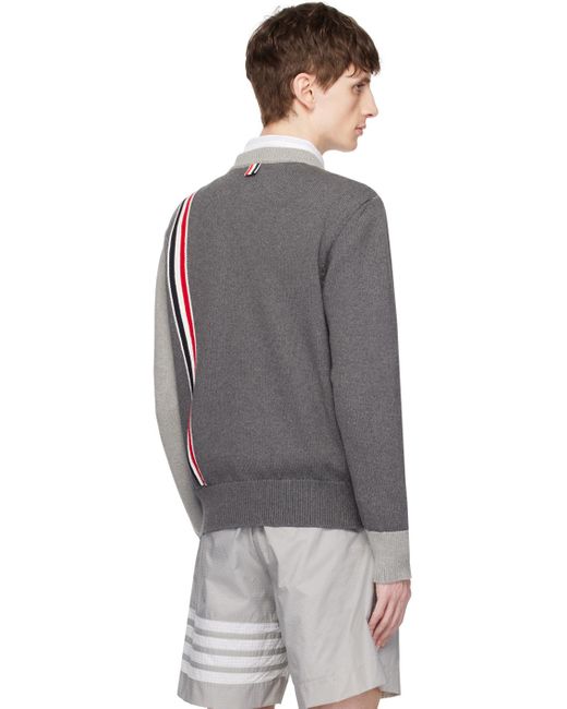 Thom Browne Black Gray Rwb Stripe Sweater for men