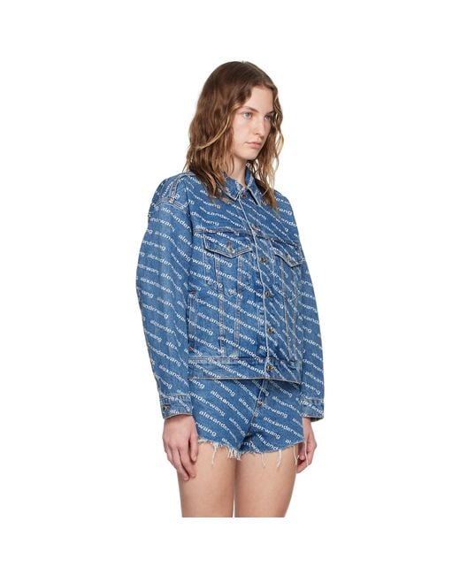 Alexander Wang Blue Game Logo Denim Jacket