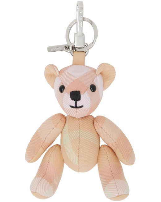 Porte-clés rose à breloque thomas bear Burberry en coloris Natural