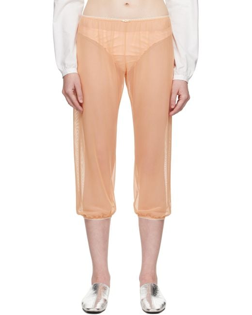 Colleen Allen Orange Stretch Tulle Sleep Capri Trousers