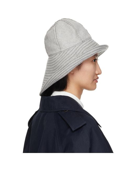 Maison Michel Blue Grey Wool Julianne Hat