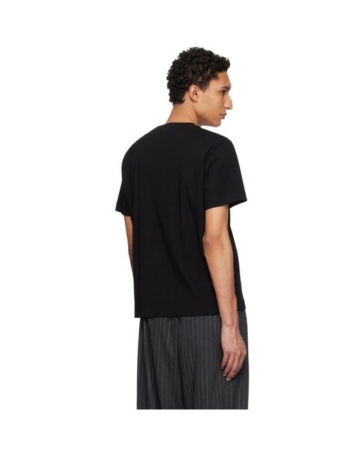 Wooyoungmi Black Front Logo Slim Fit T-Shirt for men