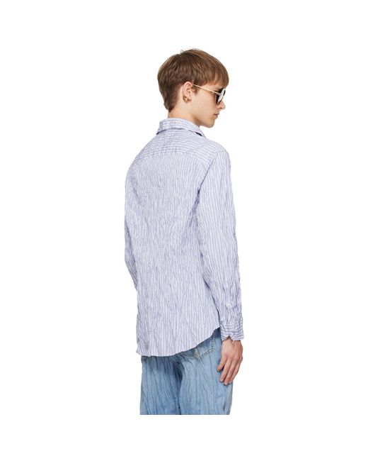 Bottega Veneta Multicolor Crushed Cotton Striped Shirt for men