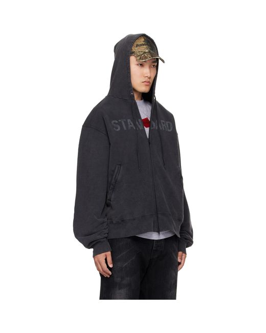 Balenciaga Black 'standard' Zip-up Hoodie for men