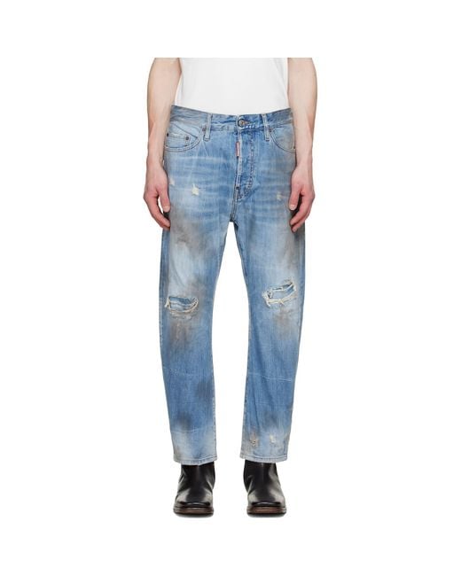 DSquared² Blue Light Dirty Wash Bro Jeans for men