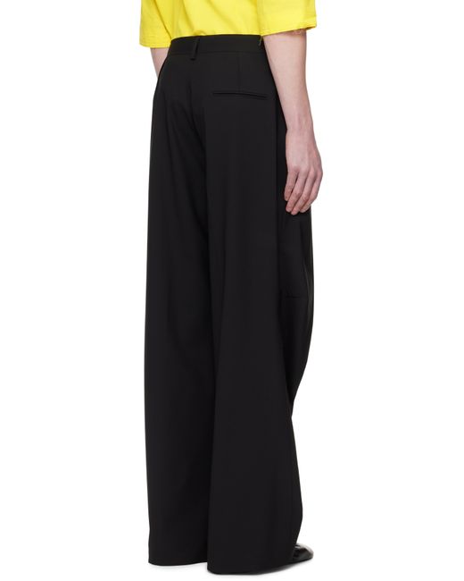 ALAINPAUL Black Knee Tailored Trousers for men