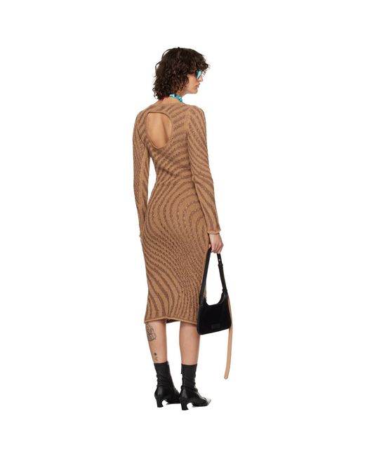 Acne Black Ssense Exclusive Brown Midi Dress