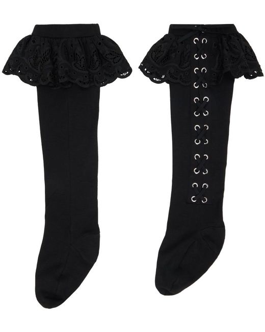 Chaussettes noires à ornement lacé Chopova Lowena en coloris Black