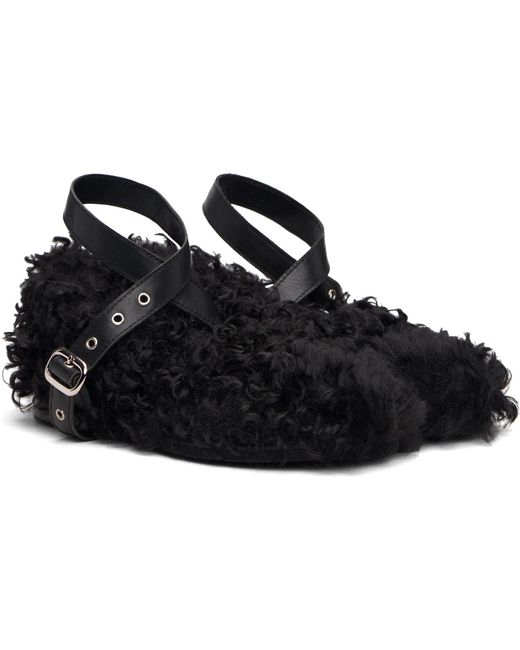 EPINGLER Black Strap Toe Ballerina Flats