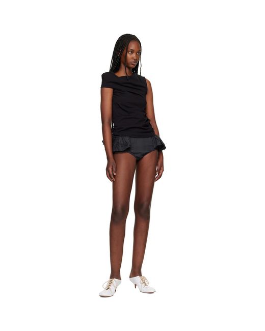 Dries Van Noten Black Draped Tank Top