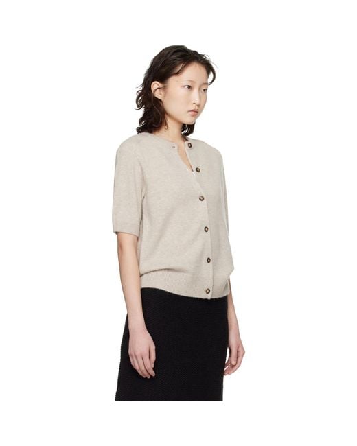 Loulou de Saison Black Jodi Short-Sleeve Cashmere Cardigan