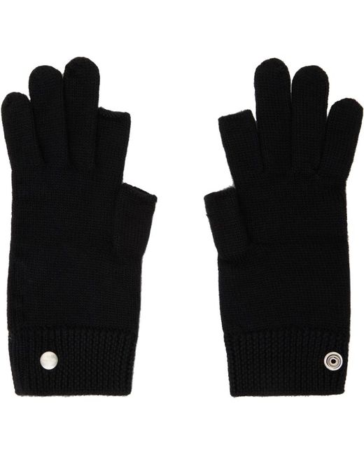 Rick Owens Black Touchscreen Gloves for men