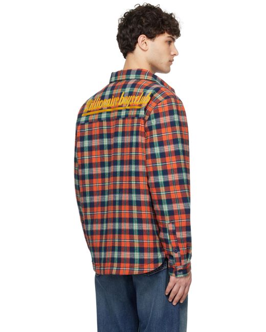 メンズ BBCICECREAM レッド＆ブラック パデッド チェック オーバーシャツ Red