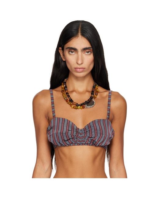 Dries Van Noten Metallic Natural Stone Necklace