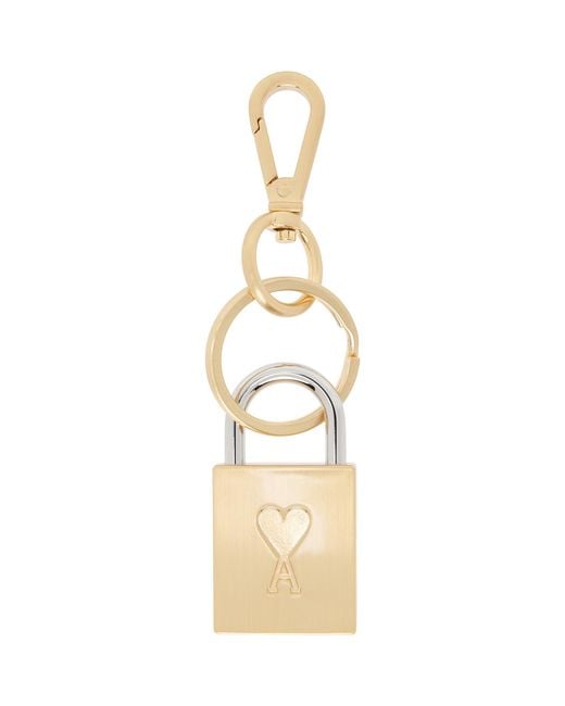 AMI Black Ami De Coeur Padlock Keychain