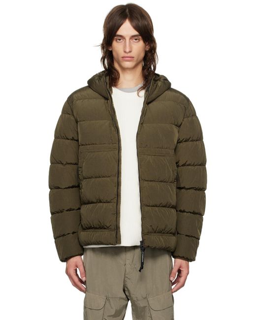 C.P. Company Khaki Chrome R Goggle Down Jacket in Black for Men Lyst UK