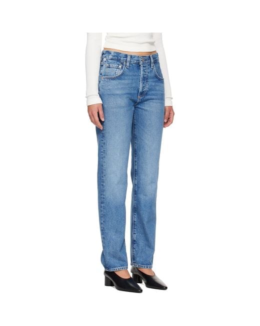 Citizens of Humanity Blue 90S High Rise Straight Jeans