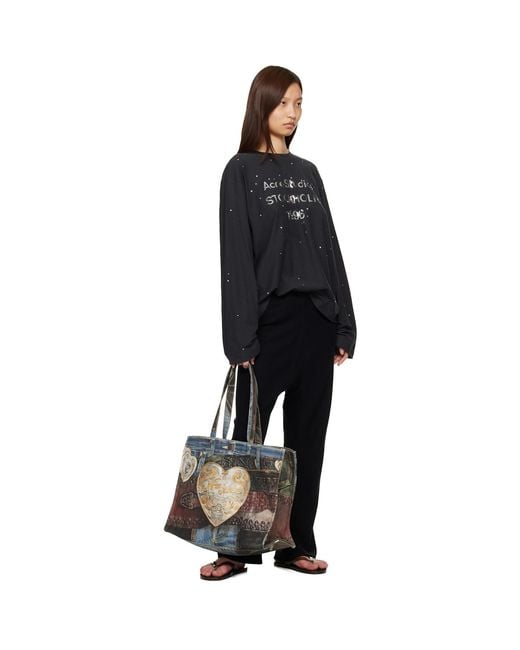 Acne Black Logo Shoulder Tote