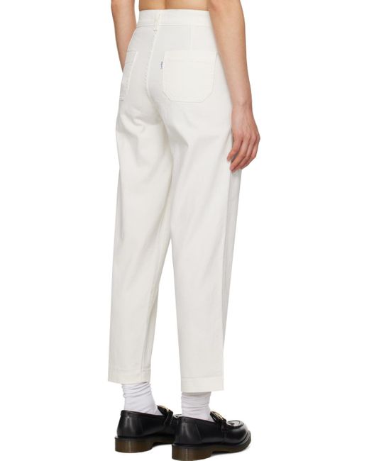 Levi's White baggy Dad Utility Jeans