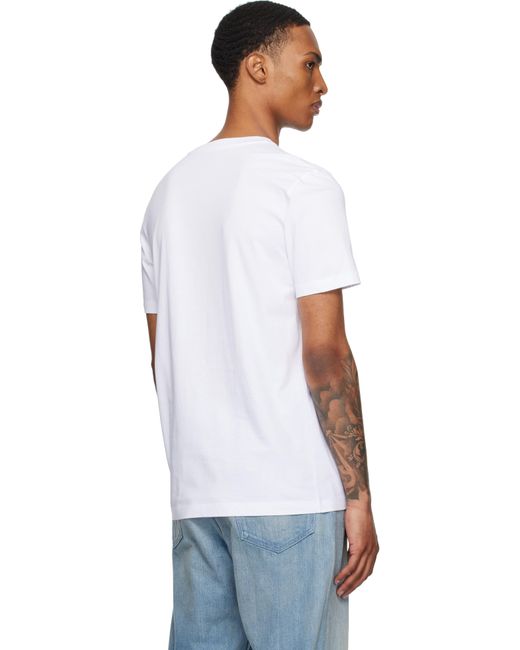 Moncler White Three-Pack Logo Patch Cotton T-Shirts for men