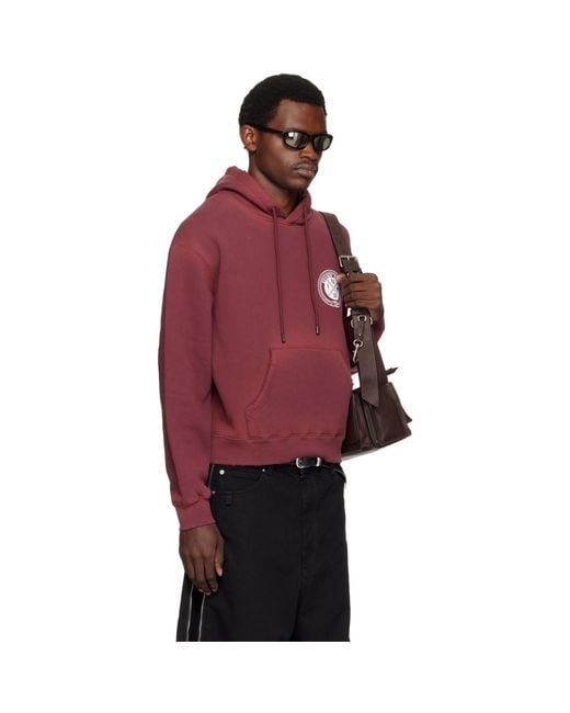 Lu'u Dan Red Burgundy Heavyweight Gym Hoodie for men