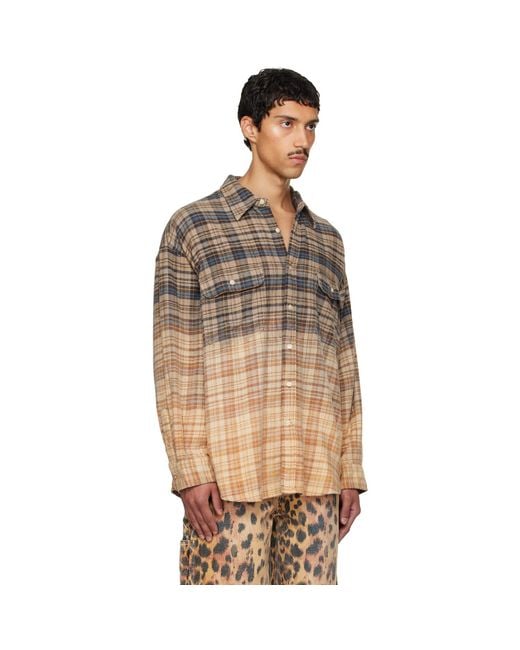 R13 Brown Boyfriend Shirt for men