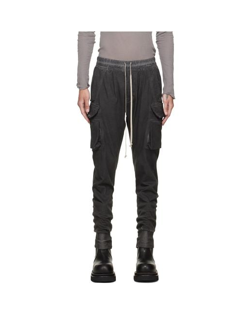 Rick Owens Gray Tower Mastodon Cut Cargo Pants for men