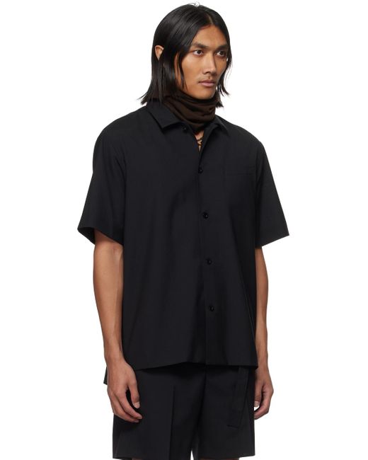 Chemise noire en tissu de costume Sacai pour homme en coloris Black